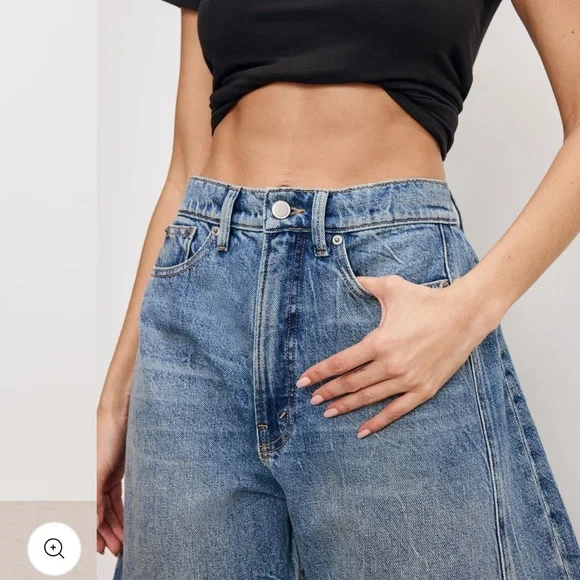 $179 Good American Good Extreme Barrel Relaxed Jeans NWT - Picture 9 of 12